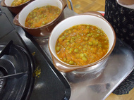 AIC料理教室～グリーンピースのスープ